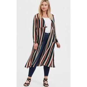 Torrid women’s plus size Georgette Kimono multicolor vertical stripes (size 2)